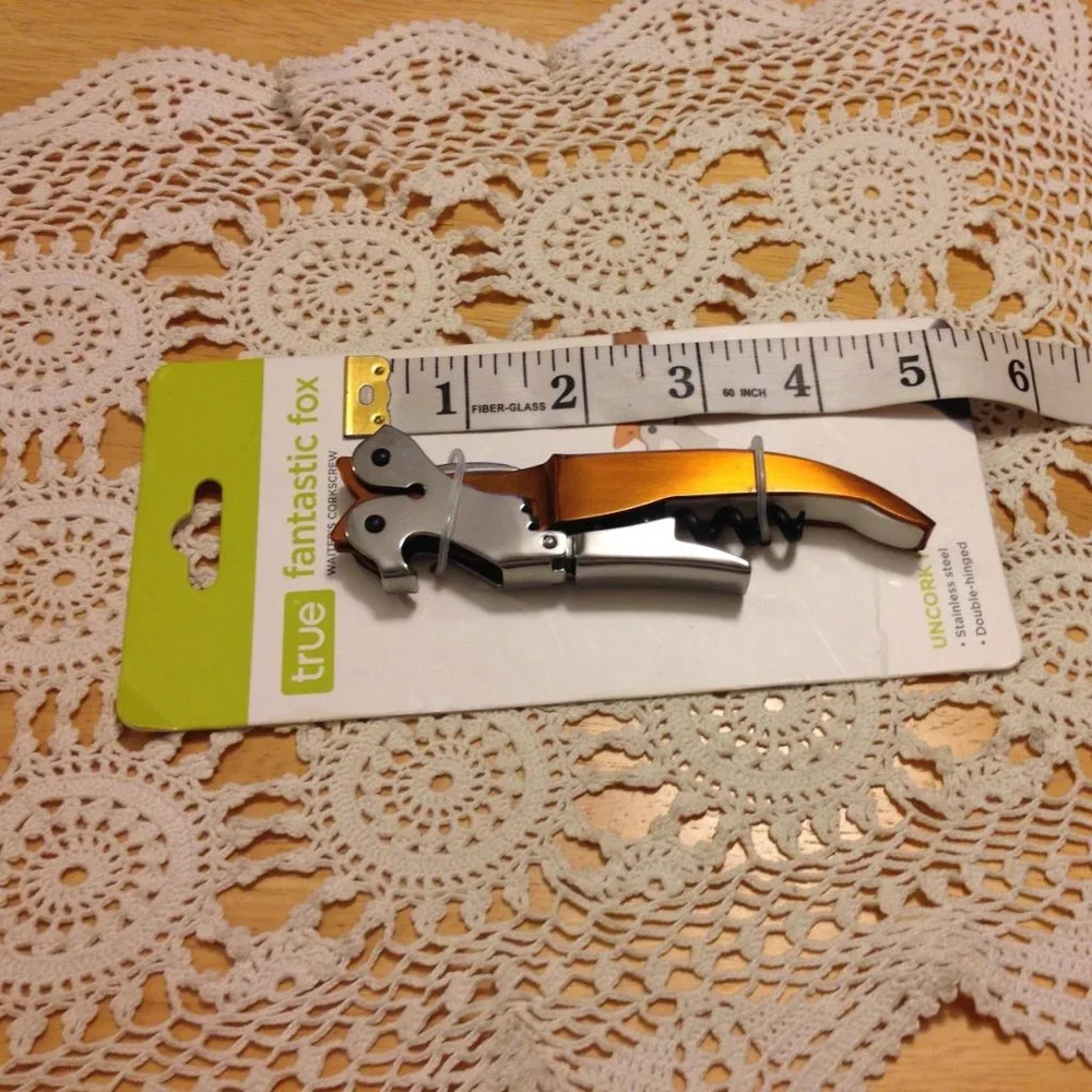 Corkscrew, True fantastic fox waiter's corkscrew, double-hinged stainless steel